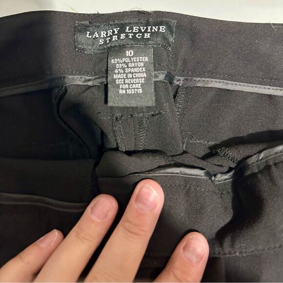 Larry Levine Black Cropped Wide Leg Trousers (109) - Picture 3 of 3